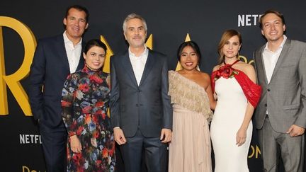 Alfonso Cuaron et l'équipe de "Roma" présentent leur film en première à Hollywood le 10/12/2018
 (RACHEL MURRAY / GETTY IMAGES NORTH AMERICA / AFP)