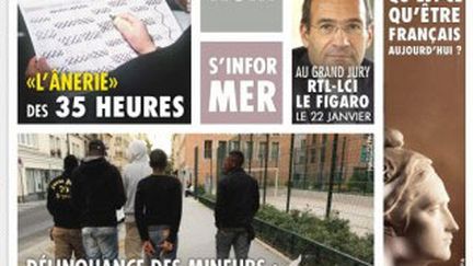 La une du site UMP dimanche 24, avec un groupe de jeunes Noirs pour illustrer "la délinquance des mineurs"