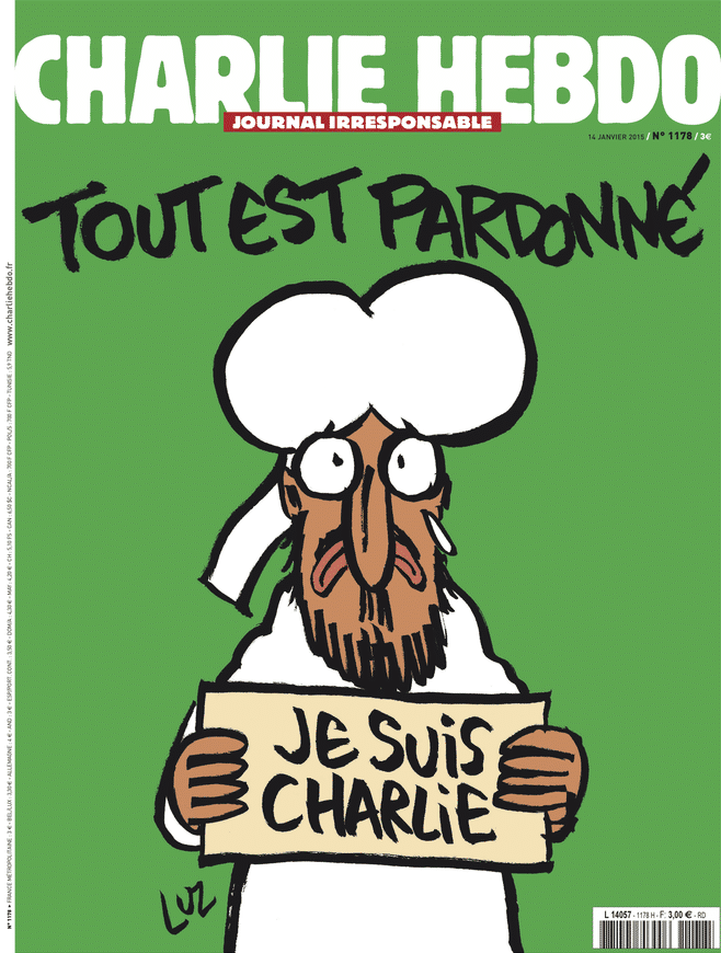 La une du Charlie Hebdo &agrave; para&icirc;tre le 14 janvier 2015. (CHARLIE HEBDO / LIBERATION)