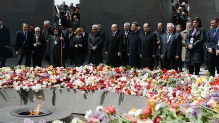 Célébrations du centenaire du génocide arménien auxquelles participaient François Hollande et Vladimir Poutine à Erevan, en Arménie. (AFP / Aleksey Nikolskyi/RIA Novosti)