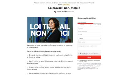  (La pétition contre le projet de loi El Khomri dépasse le million de signatures © Capture d'écran)