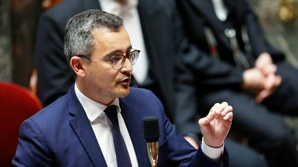 Le ministre de l'Intérieur Gérald Darmanin, le 9 mai 2023 à l'Assemblée nationale à Paris. (GEOFFROY VAN DER HASSELT / AFP)