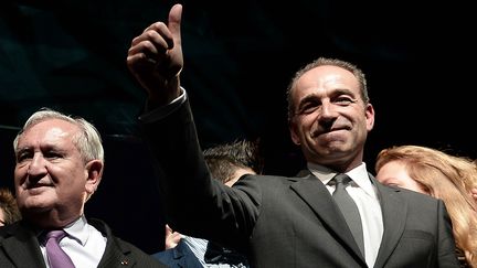 Le pr&eacute;sident de l'UMP Jean-Fran&ccedil;ois Cop&eacute;&nbsp;en meeting &agrave; Strasbourg (Bas-Rhin),&nbsp;le 5 mars 2014. (FREDERICK FLORIN / AFP)