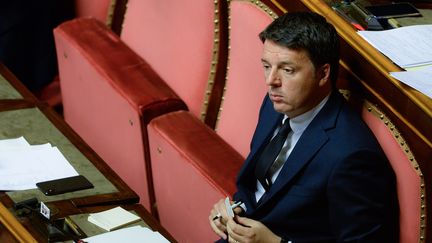 L'ancien chef du gouvernement italien, Matteo Renzi, lors d'un vote au Sénat, à Rome, le 5 juin 2018. (SILVIA LORE / NURPHOTO / AFP)