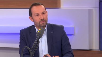 Sébastien Chenu, porte-parole du Rassemblement national, le 4 septembre 2019 sur franceinfo. (FRANCEINFO / RADIOFRANCE)