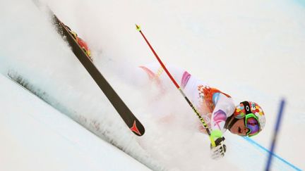 La skieuse du Liechtenstein, Tina Weirather, lors de sa chute à l'entraînement