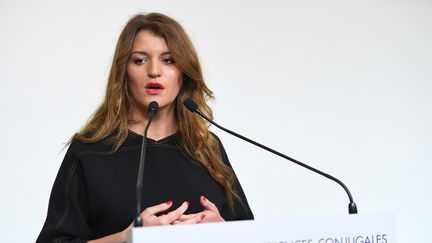 Marlène Schiappa, secrétaire d'Etat chargée de l'Egalité entre les femmes et les hommes, à Paris le 25 novembre 2019. (STEPHANE DE SAKUTIN / POOL / AFP)