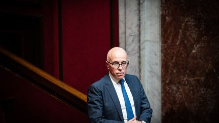 The president of the Republicans, Eric Ciotti, on December 20, 2023, at the National Assembly, in Paris.  (XOSE BOUZAS / HANS LUCAS / AFP)