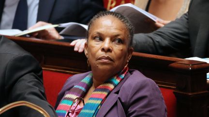 La garde des Sceaux Christiane Taubira, le 23 octobre 2013 &agrave; l'Assembl&eacute;e nationale. (KENZO TRIBOUILLARD / AFP)