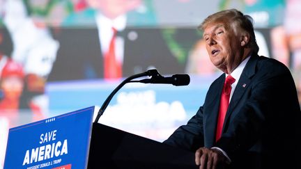 Donald Trump s'exprime lors d'un rassemblement à Perry (Géorgie, Etats-Unis), le 25 septembre 2021. (SEAN RAYFORD / GETTY IMAGES NORTH AMERICA / AFP)