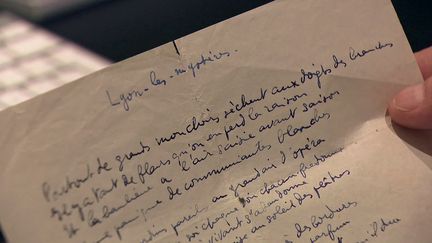 "Lyon, les mystères", poème manuscrit de Louis Aragon, 1943 (France 3 Aura)