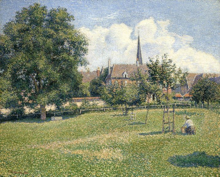 "La Maison de la sourde et le clocher d'Éragny", Camille Pissarro, 1886.&nbsp;Service presse / Musée Marmottan-Monet (© COURTESY OF THE INDIANAPOLIS MUSEUM OF ART)