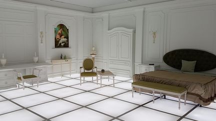 Reproduction de la chambre de "2001 : l'Odyssée de l'espace" de Kubrick au musée de l'air et de l'espace de Washington.
 (Leo Mouren / AFP)