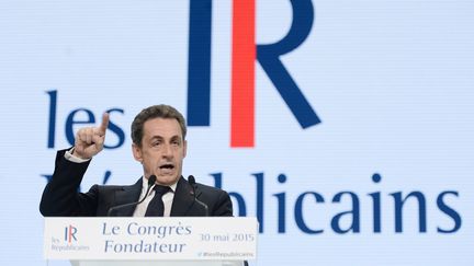 Nicolas Sarkozy s'exprime lors du congr&egrave;s fondateur des R&eacute;publicains, le 30 mai 2015, &agrave; Paris. (STEPHANE DE SAKUTIN / AFP)