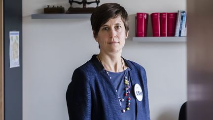 Céline Parisot, présidente de l'Union syndicale des magistrats (USM), le 1er octobre 2020. (VINCENT ISORE / MAXPPP)