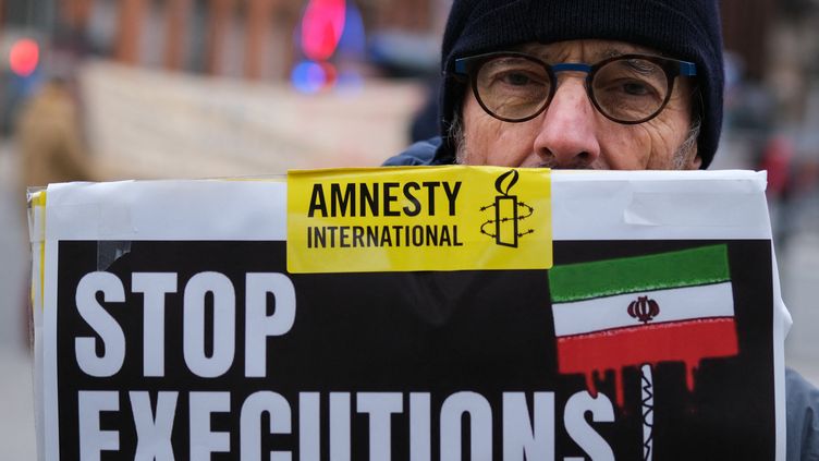 A rally in support of the protest movement in Iran, in Toulouse (Haute-Garonne), January 28, 2023. (PATRICK BATARD / HANS LUCAS / AFP)