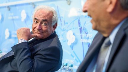 L'ancien directeur du FMI, Dominique Strauss-Kahn, à Kiev (Ukraine), le 11 septembre 2015. (YALTA EUROPEAN STRATEGY PRESS OF / ANADOLU AGENCY / AFP)