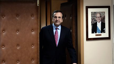 Le Premier ministre grec Antonis Samaras &agrave; Ath&egrave;nes, le 8 ao&ucirc;t 2012. (ARIS MESSINIS / AFP)