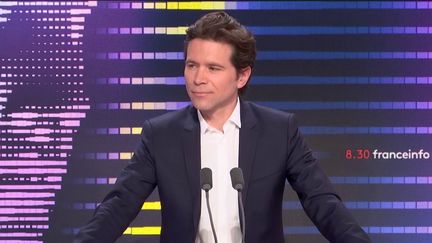 Geoffroy Didier,&nbsp;directeur de la communication de Valérie Pécresse était l'invité du "8h30&nbsp;franceinfo", samedi 26 mars 2022. (FRANCEINFO / RADIOFRANCE)