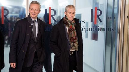 &nbsp; (Bruno Le Maire et Franck Riester au siège des Républicains à Paris ©Maxppp)