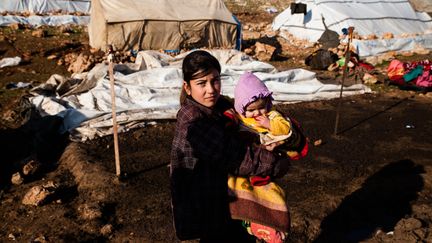 Une femme yézidie dans un camp de réfugiés en Irak, en 2014.&nbsp; (?YANN RENOULT/WOSTOK PRESS / MAXPPP)