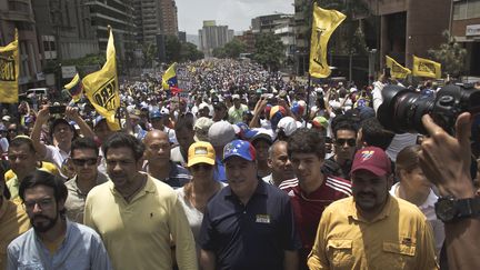 A Caracas, la capitale du Venezuela, de nombreux manifestants ont crié leur colère envers le président Nicolas Maduro, le 19 avril&nbsp;2017.&nbsp; (RICHARD GONZALEZ / NURPHOTO)