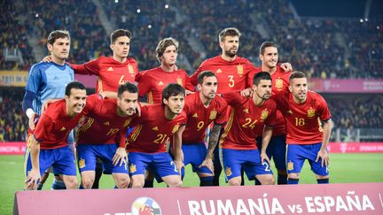 L'équipe nationale d'Espagne avant un match amical contre la Roumanie, le 27 mars 2016 à Cluj-Napoca (Roumanie). (CATALIN SOARE / NURPHOTO / AFP)