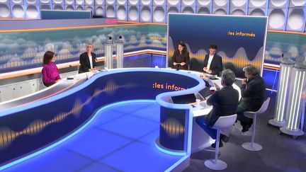 Le plateau des Informés du lundi 2 décembre 2024. (FRANCEINFO / RADIO FRANCE)