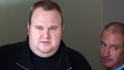 Le fondateur de Megaupload, Kim Dotcom, est rel&acirc;ch&eacute; sous caution &agrave; Auckland (Nouvelle-Z&eacute;lande),&nbsp;le 22 f&eacute;vrier 2012. (DAVID ROWLAND / MAXPPP)