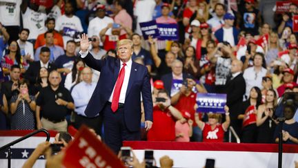 Donald Trump s'adresse à ses supporters pour lancer sa campagne, le 18 juin 2019 à Orlando (Etats-Unis). (EVA MARIE UZCATEGUI T. / ANADOLU AGENCY / AFP)
