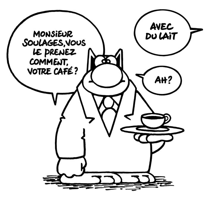 "Soulages Café", un dessin du Chat par Philippe Gelück. (PHILIPPE GELUCK)