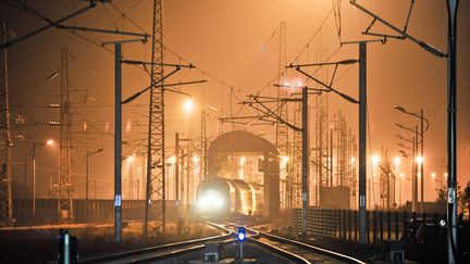 Photo d'illustration pr&eacute;sentant un train dans le garage de maintenance de la gare de Changsa (Chine), le 10 janvier 2012. (BAI YU / XINHUA)