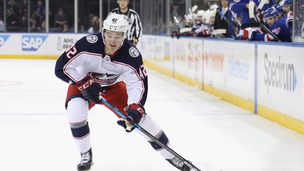 A 19 ans seulement, le Grenoblois Alexandre Texier, joueur de hockey de l'équipe américaine Columbus Blue Jackets, fait sensation. (BRUCE BENNETT / GETTY IMAGES NORTH AMERICA)