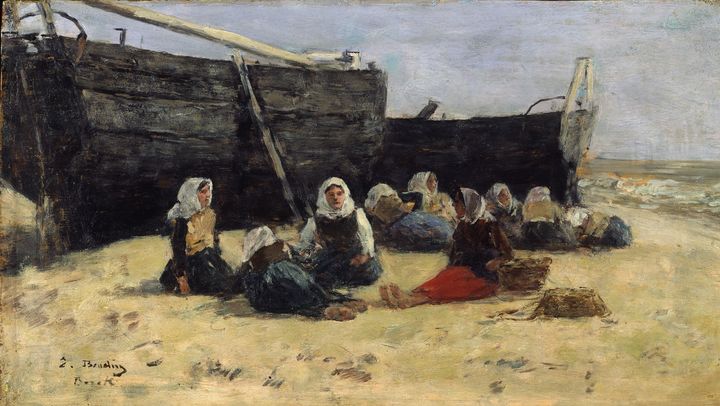 Eugène Boudin, "Pêcheuses sur la plage de Berck", 1881. (MUSEE LANGMATT BADEN)