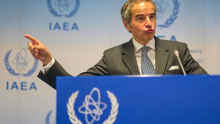 Rafael Grossi, director general of the International Atomic Energy Agency (IAEA) in Vienna (Austria), November 22, 2023. (JOE KLAMAR / AFP)