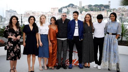 L'ééquipe de&nbsp;"Mektoub My Love" d'Abdellatif Kechiche, sans l'actrice principale,&nbsp;Ophélie Bau (CHRISTOPHE SIMON / AFP)