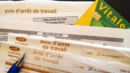 Un avis d'arrêt de travail en 2015.&nbsp;&nbsp; (ALLILI MOURAD/SIPA)