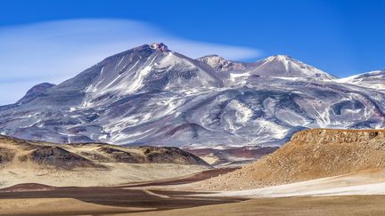 Le volcan Ojos del Salado sur la frontière entre l'Argentine et le Chili, en novembre 2017. (ALEX TUDORICA / LEEMAGE VIA AFP)