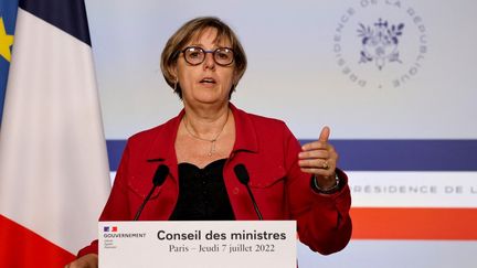 Sylvie Retailleau, la ministre de l'Enseignement supérieur et de la Recherche, le 7 juillet 2022, à Paris. (LUDOVIC MARIN / AFP)