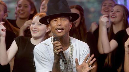 Pharrell Williams toujours happy, ici en Australie, le 6 mars 2014.
 (Chris Pavlich/Newspix/R/REX/SIPA)