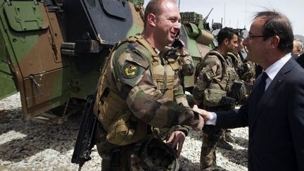 François Hollande lors de sa visite en Afghanistan le 25 mai (AFP / Joêl Saget)