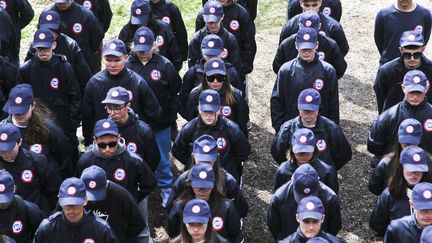 Jeunes volontaires du SNU à Ancelle dans les Hautes-Alpes le 25 avril 2023 (THIBAUT DURAND / HANS LUCAS)