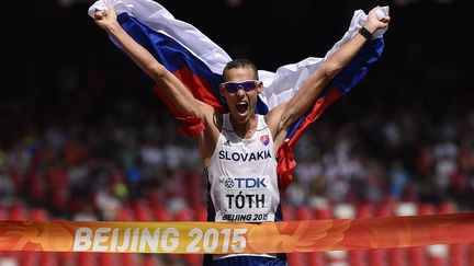 Le Slovaque Matej Toth, vainqueur du 50km marche (OLIVIER MORIN / AFP)