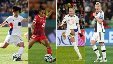 Ji So-yun, Eseosa Aigbogun, Caroline Graham Hansen et Alexandra Popp lors du Mondial 2023. (AFP)