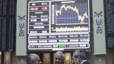 A la Bourse de Madrid (Espagne), jeudi 17 novembre 2011. (JUAN MEDIAN / AFP)