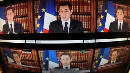 Nicolas Sarkozy prononce un discours télévisé à l'Elysée, le 27 février 2011 (AFP - Thomas Coex)