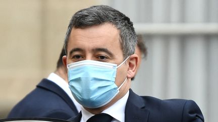 Le ministre de l'Intérieur, Gérald Darmanin, le 12 janvier 2022 à Paris, après le Conseil des ministres. (BERTRAND GUAY / AFP)