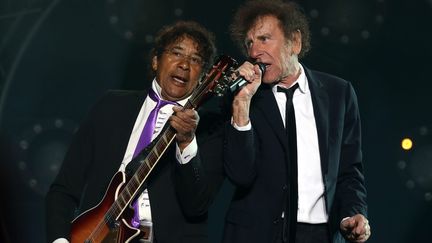 Alain Souchon et Laurent Voulzy ont enflammé la scène de la Foire aux Vins de Colmar ce mardi soir. 
 (Photo Lionel Vadam / PQR L&#039;est Républicain / MAXPPP)