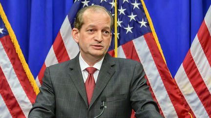 Alexander Acosta, alors ministre du Travail de Donald Trump, à Washington (Etats-Unis), le 10 juillet 2019. (RON SACHS / CONSOLIDATED NEWS PHOTOS / AFP)