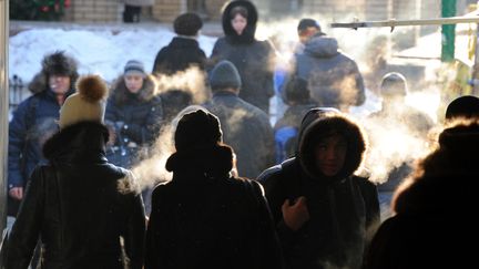 Des Moscovites bravent le froid de la capitale russe, le 20 d&eacute;cembre 2012. (VIKTOR DRACHEV / AFP)